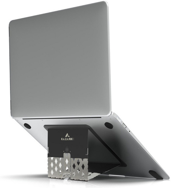 6단계 접이식 높이 조절 노트북 거치대 맥북 받침대 초슬림 휴대용 스탠드 미니 LAPTOP STAND, 블랙, 1개