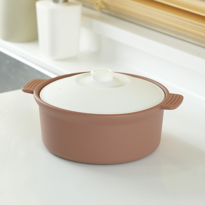 꿈꾸는리빙 국산 실리콘 계란찜기 전자레인지 용기 무독성 찜기 주방용품, 대형 원형 / 바디:아몬드브라운 / 뚜껑:화이트, 1개