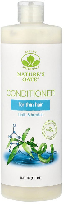 마일드바이네이쳐 (Natures Gate) 비오틴 및 대나무 컨디셔너 얇은 모발용 473ml(16fl oz), 1개, 473ml