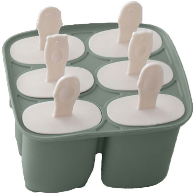 유일코리아 국산 파스텔 실리콘 샤베트 몰드 6구, 밀크그린(1p), 1세트
