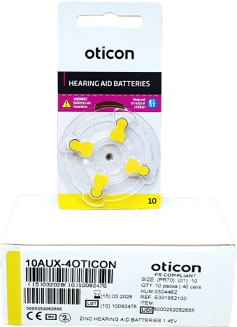 오티콘 보청기 배터리 건전지 밧데리 약, 1세트, 오티콘 10A
