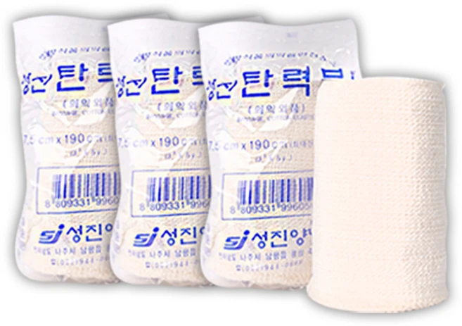 성진 탄력붕대 3인치(7.5cmx190cm) 3개 압박붕대, 1세트, 3개입 - 쿠팡