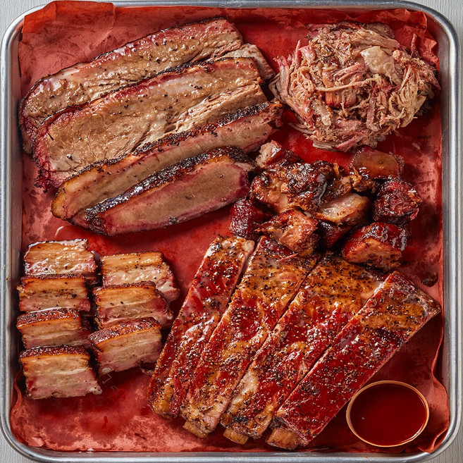 [스모커리] 텍사스바베큐 클래식 팩 브리스킷+스페어립+풀드포크+포크벨리+립팁+소스+드레싱, 1세트, 1.67kg