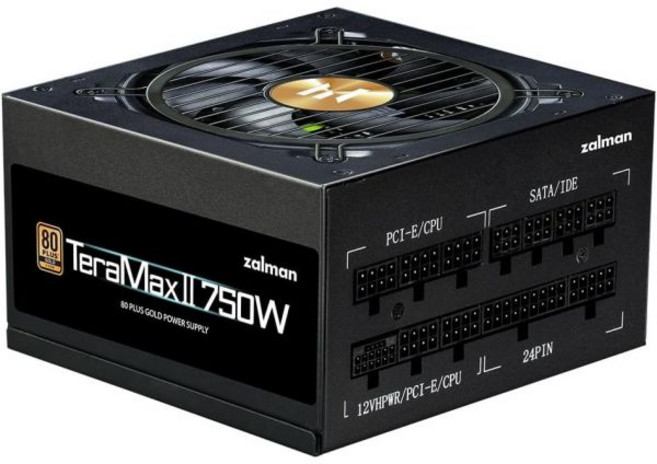 ZALMAN TeraMax II 1200W 80PLUS GOLD 인증 풀 플러그인 ATX 3.0 호환 PC 전원 공급 장치 블랙 ZM1200-TMX2 PS1342, 750W_Black, 1개