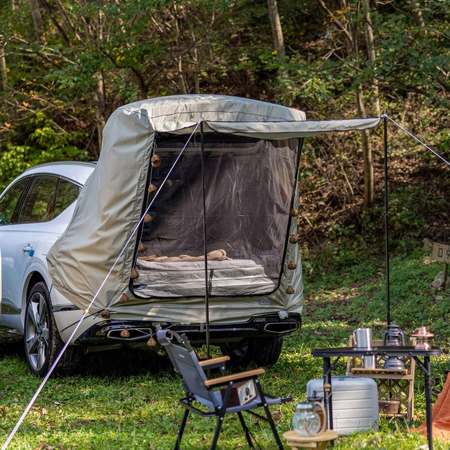 아이두젠 모빌리티 BASIC 차박 텐트 쉘터 도킹 스텔스 꼬리 트렁크 카텐트 웜그레이 (기본형), M
