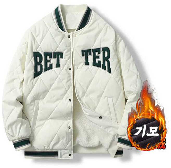 겨울용 기모 도톰한 남여공용 아우터 커플룩 데일리 단체복 빅사이즈 통근 학생 기모 패딩 점퍼