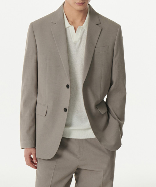 무신사 스탠다드 쿨 터치 릴렉스드 베이식 블레이저 그레이쉬 베이지 499882