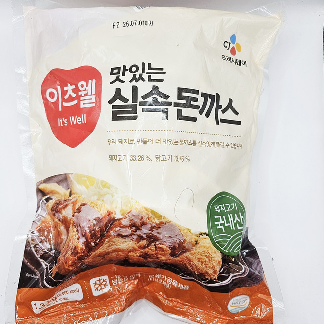 CJ 이츠웰 맛있는 실속 돈까스 1.3kg, 1개