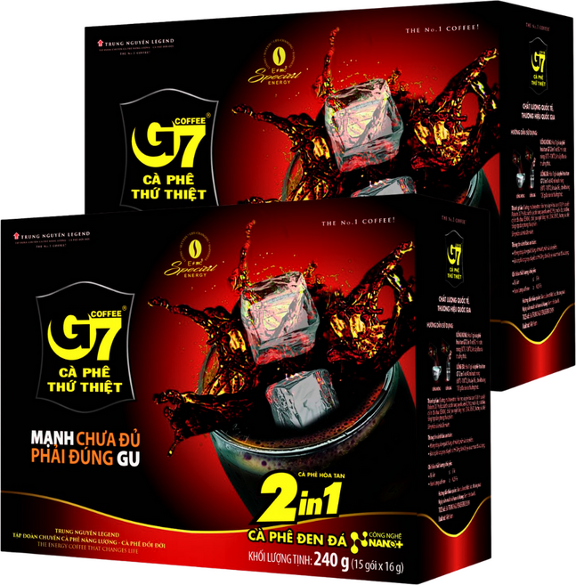 베트남 쭝웬 G7 2IN1 커피앤슈거 스위트 아메리카노, 240g, 2개, 15개입