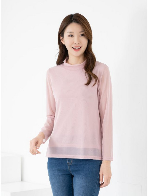 모슬린 엄마옷 티셔츠 망 반폴라 긴팔 MQG126650 마담 미시 중년여성 빅사이즈 할머니옷 50대 60대 70대