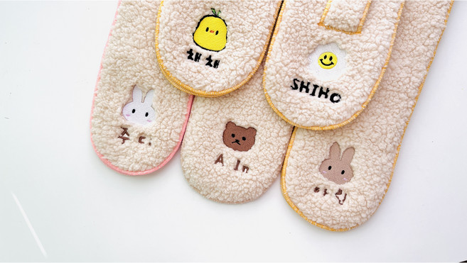 유아 뽀글이 자수 머플러 양털 아기 목도리 유치원 학원 어린이집 크리스마스단체선물