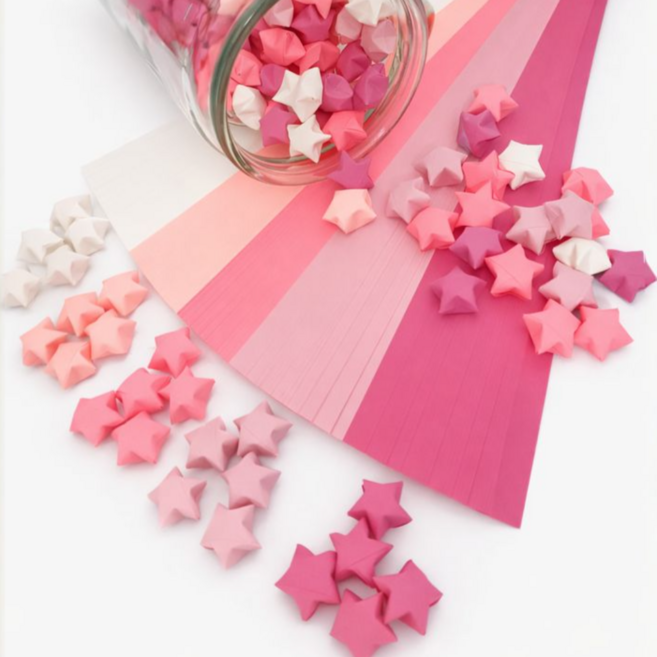 번쩍번쩍몰 파스텔 별 종이접기 별접기 핑크 그라데이션, 1080개, 5색