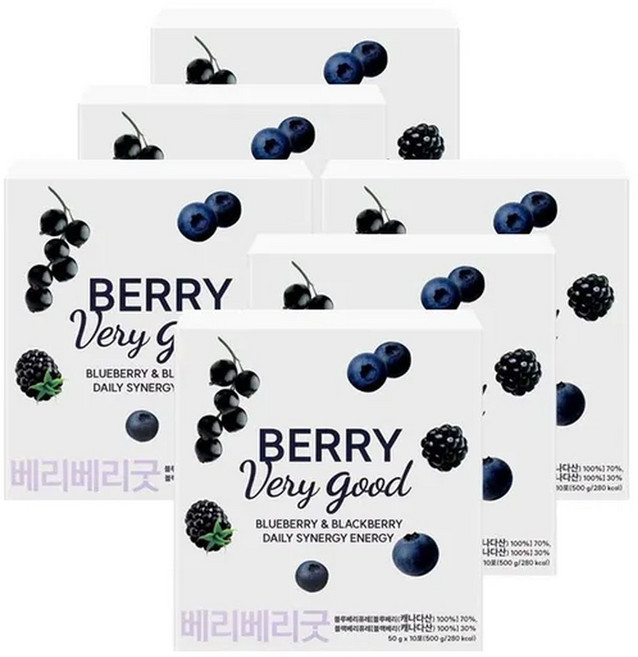 베리베리굿 켈리베리 블랙베리+블루베리 50gX10포X6박스, 60개, 50g
