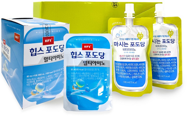 마시는 포도당 비타아미노 10포+힙스포도당 멀티아미노 10포, 1세트(10포+10포), 1세트