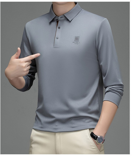 로뉴비러 명품 남성 긴팔 카라티셔츠