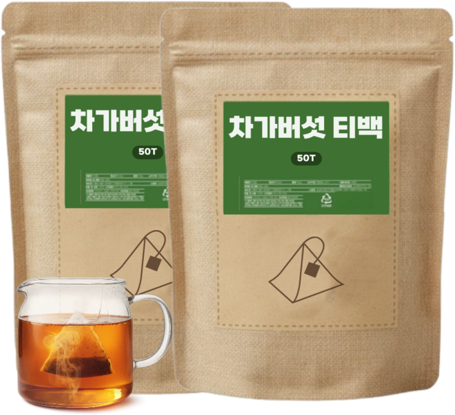 러시아산 차가버섯차 티백 차가버섯 차 100 %, 3개, 50개입, 1g