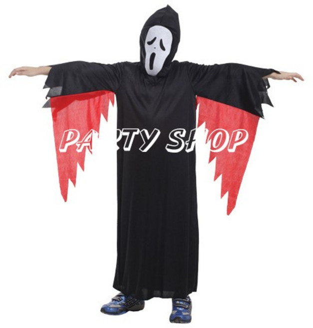 PARTY SHOP 死神變裝服 萬聖節兒童角色扮演服飾, 1個, M, 黑色