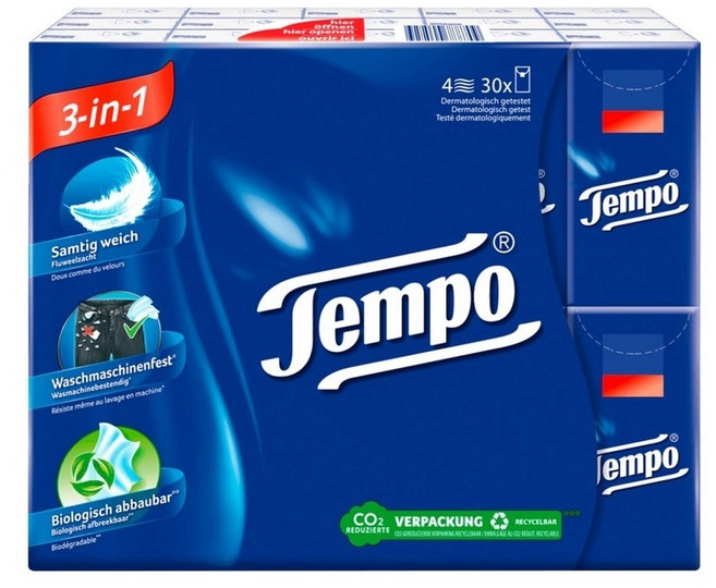 템포 티슈 휴대용 여행 포켓티슈, 10매, 30개