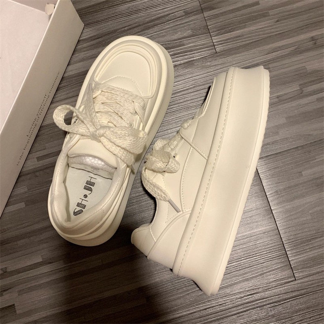 厚底增高小白鞋女鞋鬆糕休閒運動板鞋大頭面包鞋百搭