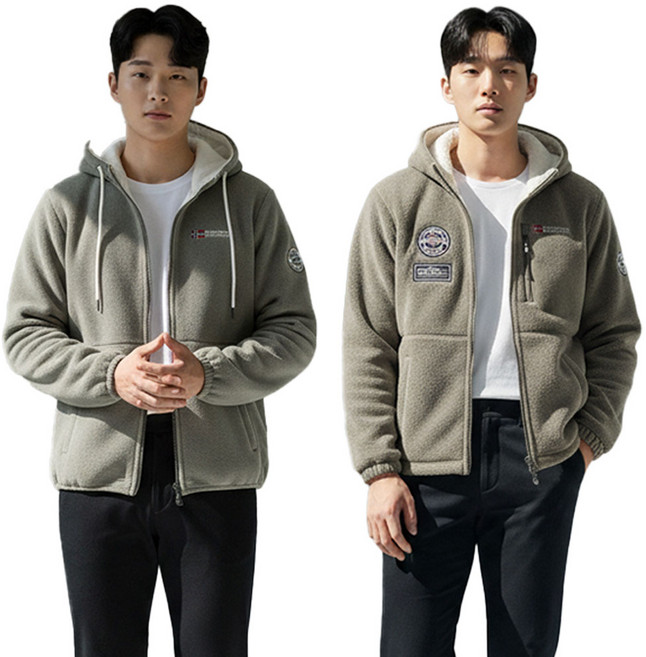 쿨쉐어 남녀공용 노르웨이 플리스 후드 자켓 겨울 가을 따뜻한 후드집업 자켓