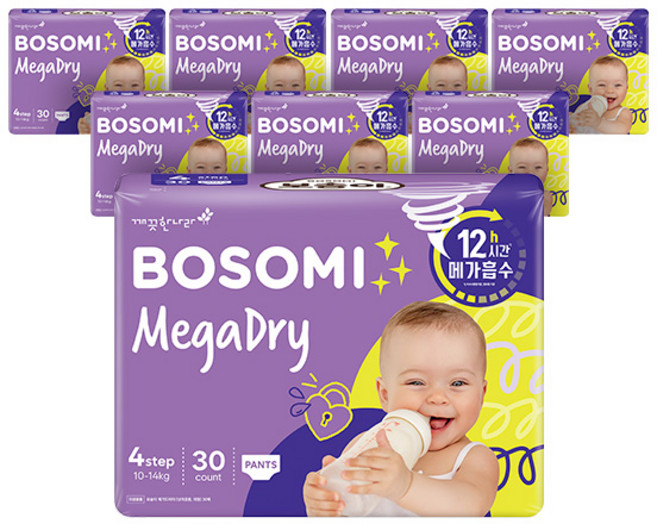 보솜이 메가드라이 팬티형 기저귀 공용, 4단계, 240매