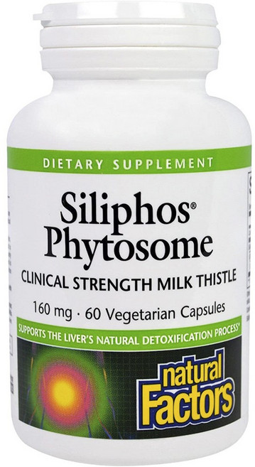 네추럴팩터스 실리포스 피토섬 클리니컬 스트렝스 밀크 씨슬 160mg 베지테리안 캡슐, 60정, 1개