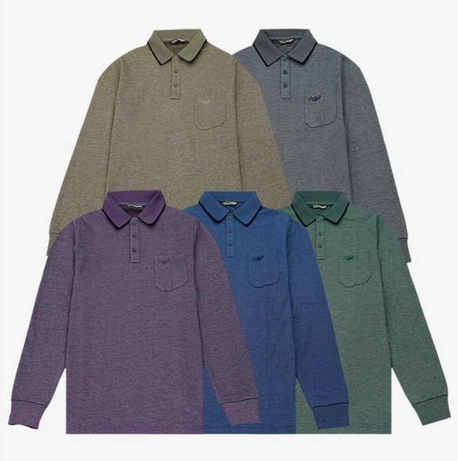 (이월 초특가 66%) 크로커다일 남성 봄 가을 간절기 탄탄한 조직감과 투톤 컬러감의 형태 변형 적은 피케조직 자카드 시그니처 요꼬 카라 티셔츠