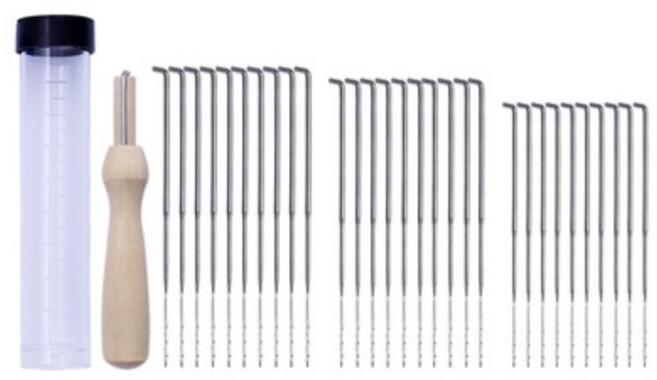 치프몰 양모펠트 바늘 30개 + 나무바늘, 1개