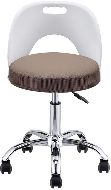 천하퍼니처 국산 이동식 등받이의자 진찰 진료 원형 병원 작업 간이의자, 등받이진찰의자(화이트), 1개