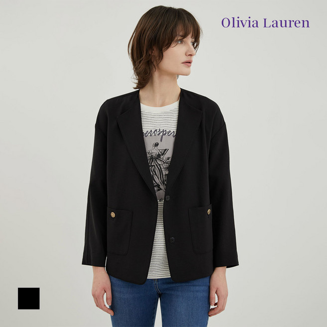 올리비아로렌 여성용 라운드 드롭 숄더 자켓 VOCFU4M4241