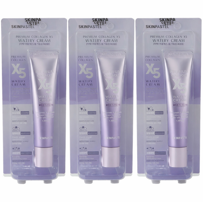 스킨파스텔 프리미엄 콜라겐 엑스5 워터리크림, 30ml, 3개