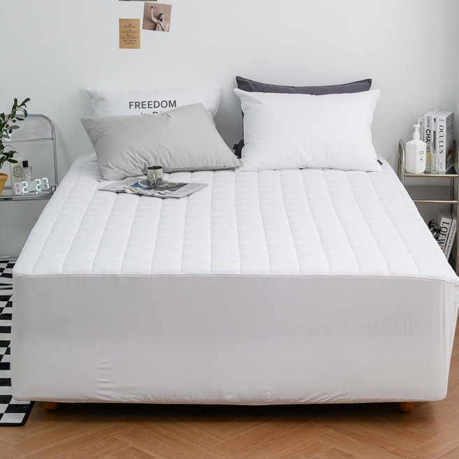 [알렌드리] 국산 순면 누빔 매트리스커버 침대 시트 매트 패드 S/SS/Q/K/LK