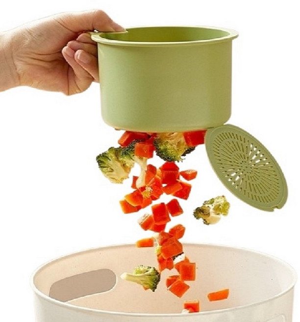 허니팟츠 원터치 원형 싱크대 음식물쓰레기 거름망 거치대, 1개, 그린