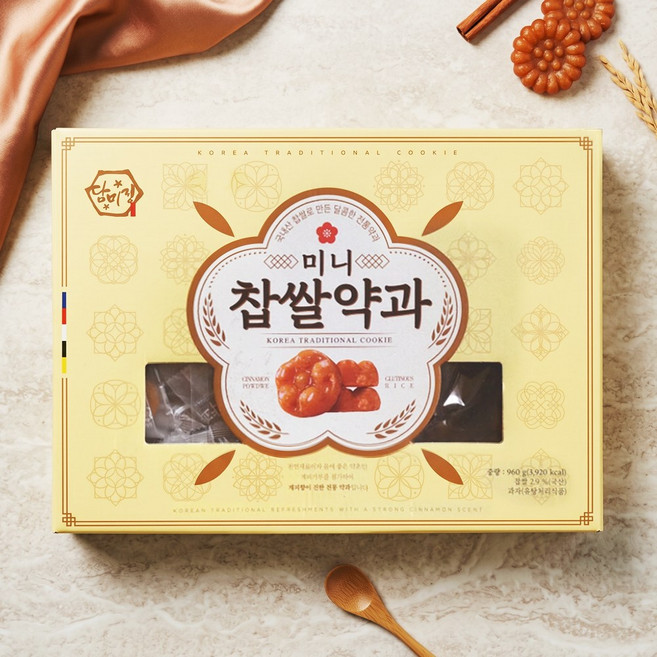 담미정 미니찹쌀약과 한과 개별포장 선물, 1개, 960g