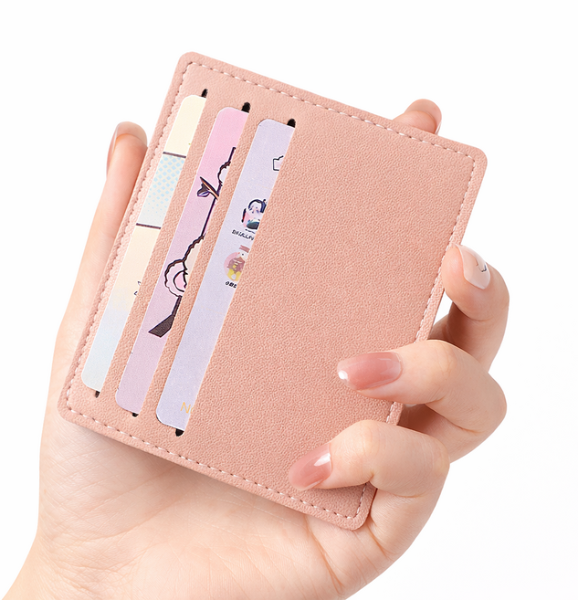 남녀공용 가죽 슬림 양면 미니 카드지갑 6포켓