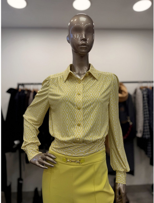 [제시뉴욕] 다이아 패턴 블라우스 JE2NSBQ1040