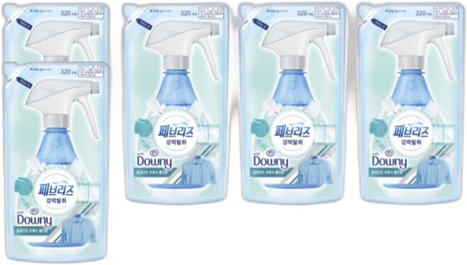페브리즈 섬유탈취제 다우니 실내건조 프레시클린 향 리필 입, 5개, 320ml