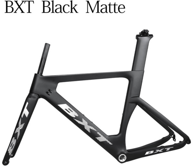 BXT 카본 로드 프레임 스루 액슬 BSA 플랫 마운트 디스크 브레이크 세트 12142mm, 03 54cm, 01 BXT Black Matte, 1개