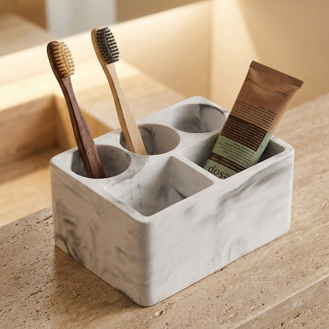 네이빈 규조토 칫솔꽂이 욕실용품 빠른건조 거치대, 화이트, 1개