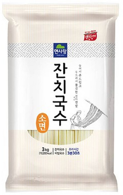 면사랑 잔치국수 소면, 3kg, 2개