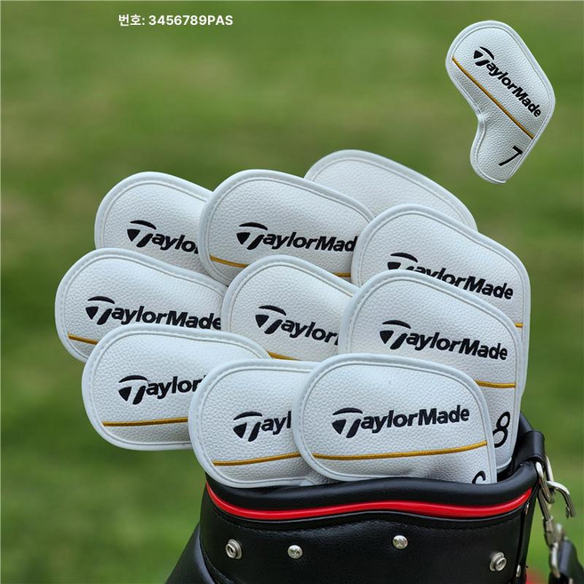 TLM 고급 골프 클럽 헤드 커버 언커버 골프용품 드라이버커버 헤드커버 우드커버 골프커버, 테일러메이드 화이트 아이언 커버 자석 클로저