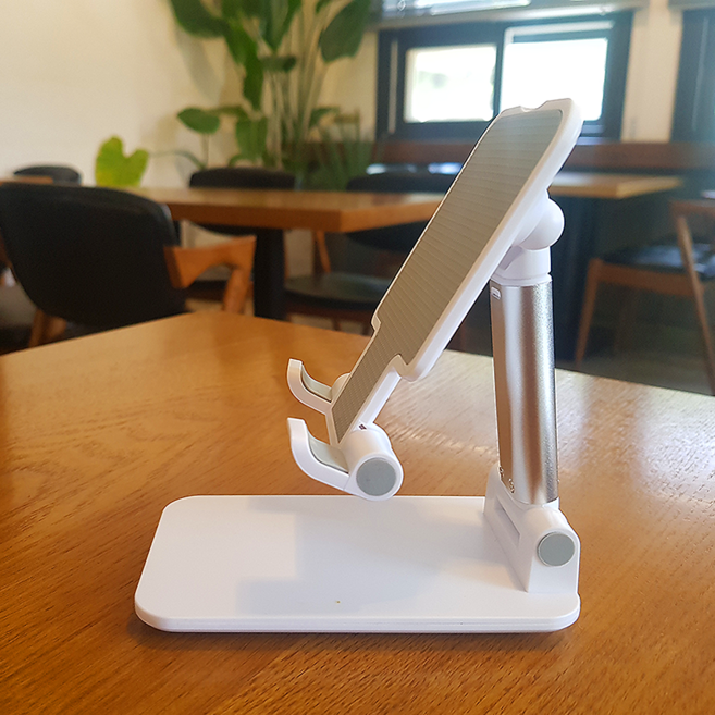 영구네아지트 높이 각도조절 책상 침대핸드폰 태블릿 스탠드 거치대 전기종 가능, 1개, 02.슬림스퀘어-실버