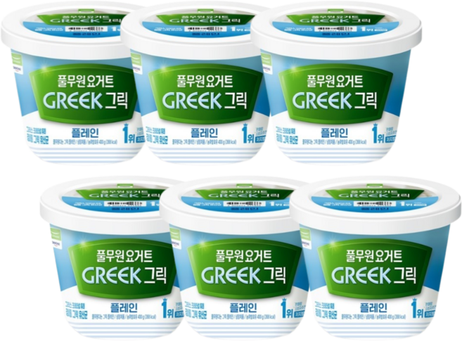 풀무원다논 그릭요거트 플레인, 400g, 6개