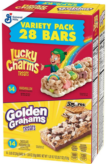 골든그래햄스 럭키 참스 조식 시리얼 트리트 바 버라이어티 팩, 1개