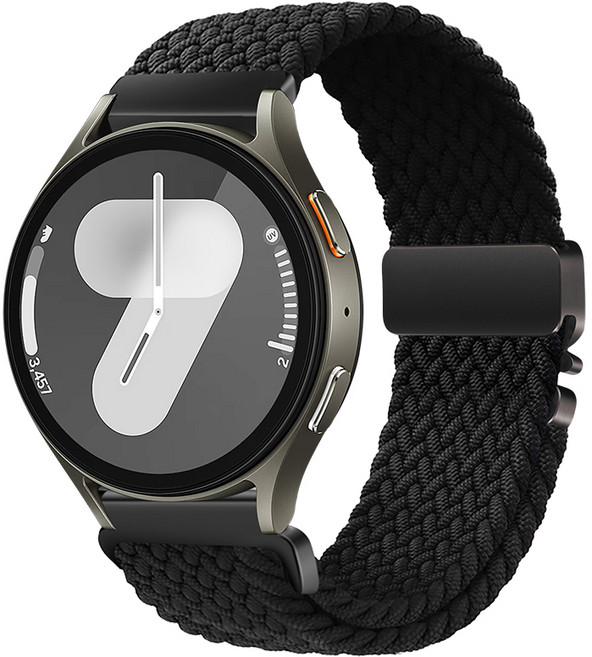 밴드톡 갤럭시워치 호환 20mm 22mm 파라슈트 스타일 버클 브레이드 스포츠 스트랩, 블랙