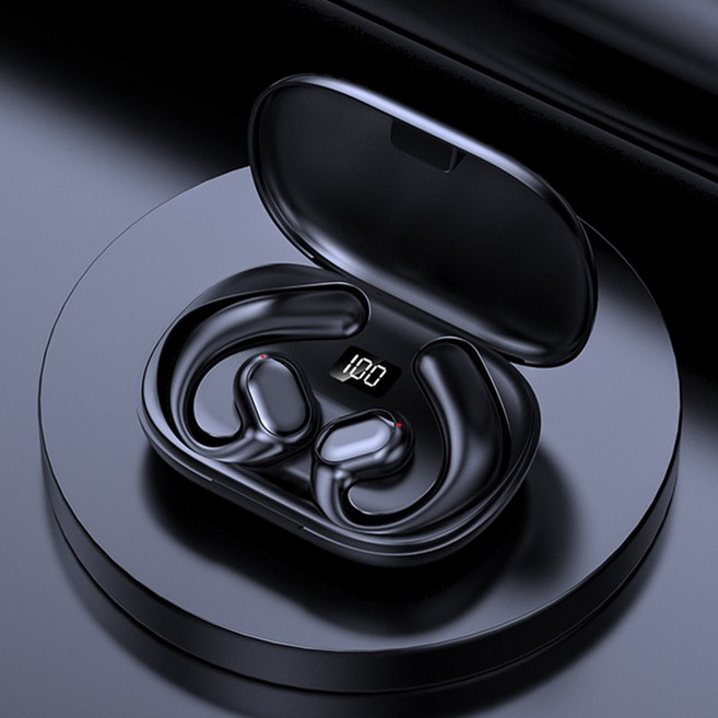 공기 전도 블루투스 이어폰 스포츠 블루투스 이어폰 IPX 5급 방수 무선 이어폰, 블랙
