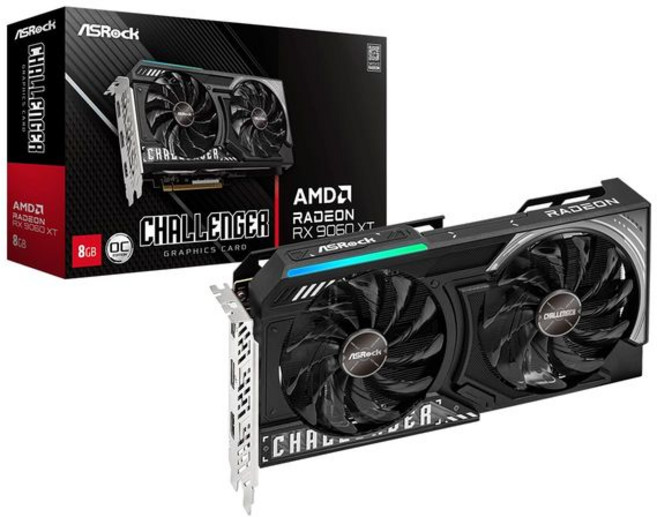 ASRock Radeon RX9060XT 탑재 그래픽 보드 GDDR6 8GB 탑재 모델 국내 정규 대리점품