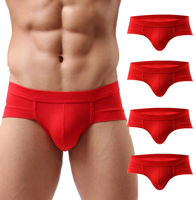 남성 슬림라인 3D 입체형 삼각 브리프 데일리 소프트 언더웨어 팬티 5P