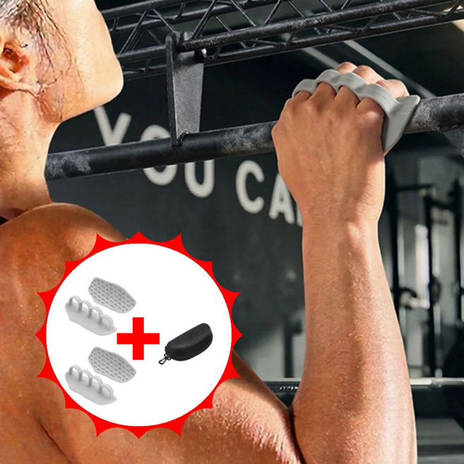 일리마 간편 착용 굳은살방지 피트니스 헬스 그립 스트랩 4단 1+1, 그레이, 1세트