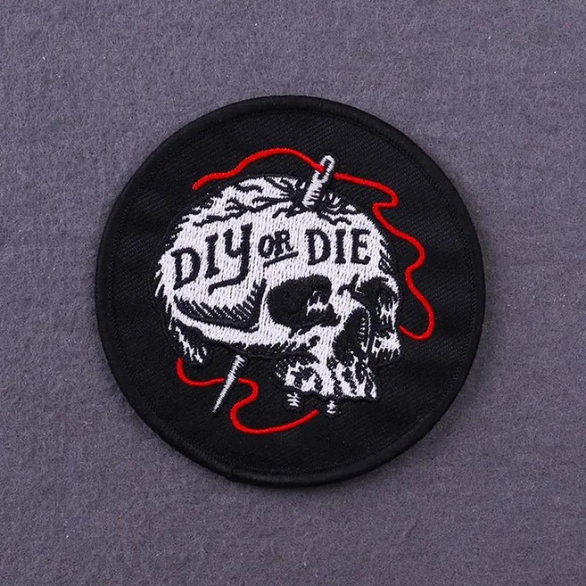 불꽃 해골 패치 의류용 열접착 자수 아이언 의류 스티커 배지 아플리케, 13. PE2520CT, 1개
